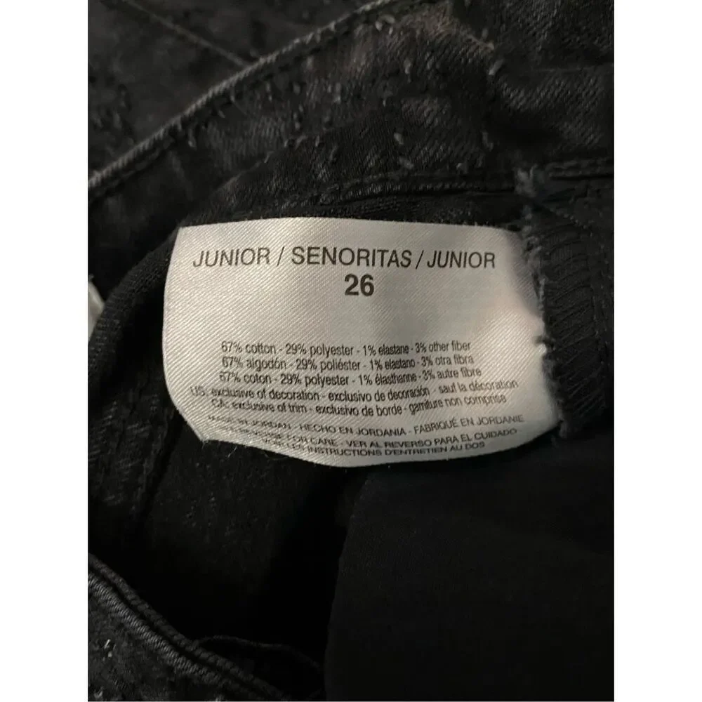 William Rast Stretch Perfect Skinny Jean Textured Black Sculpting Uplift Size 26
